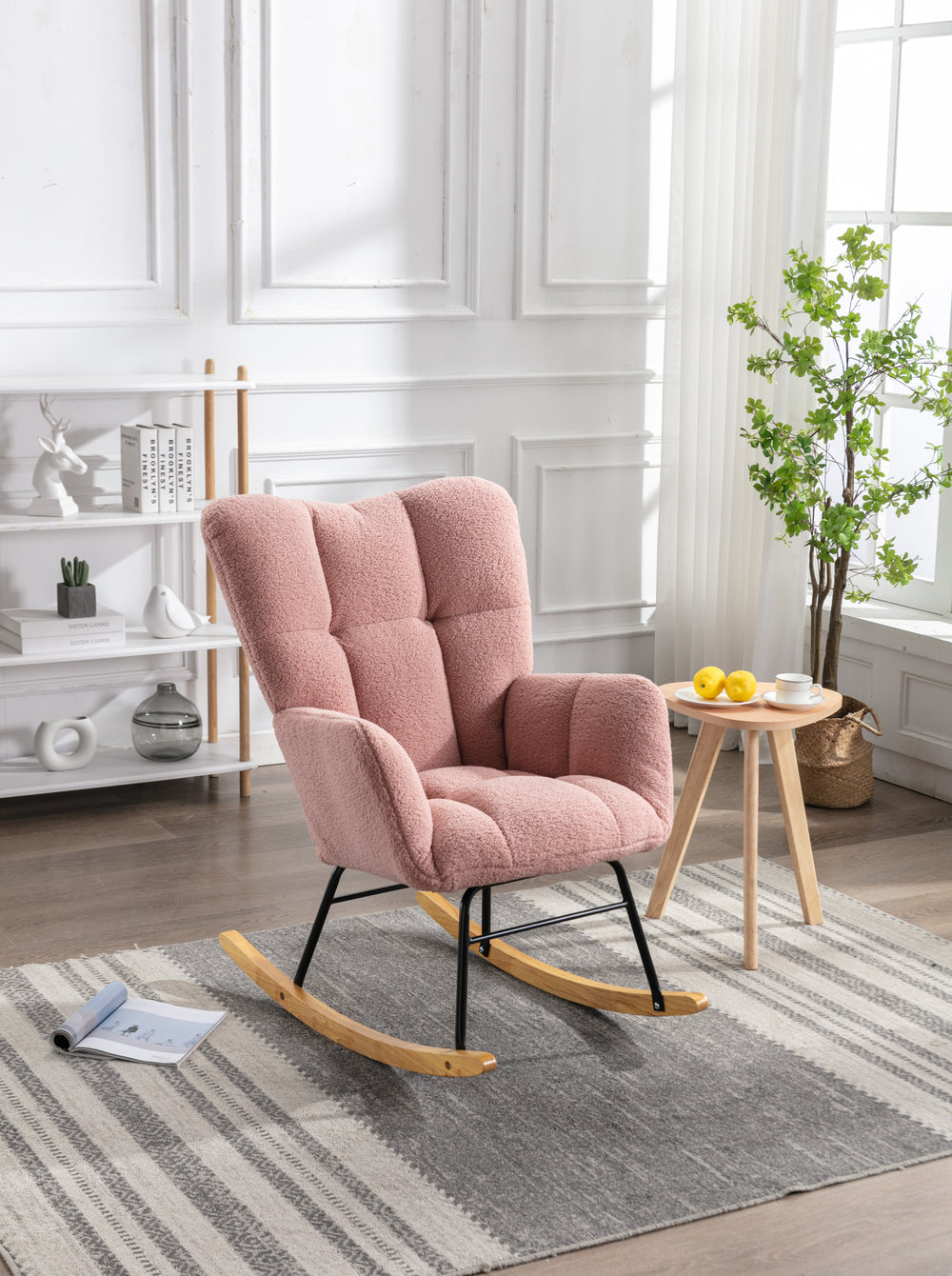 Cozy Pink Tufted Rocker