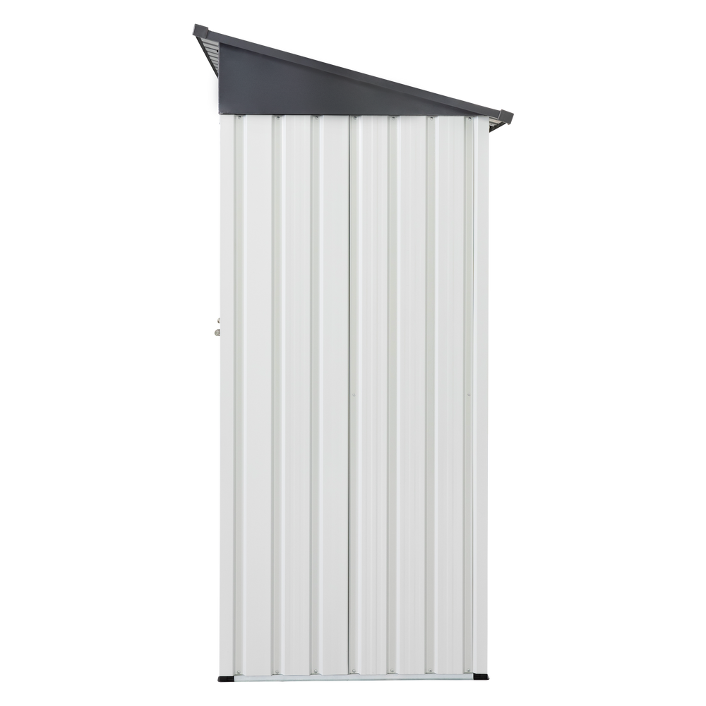 Garden Essentials Metal Storage Shed - Gray & White Rainproof Tool Keeper