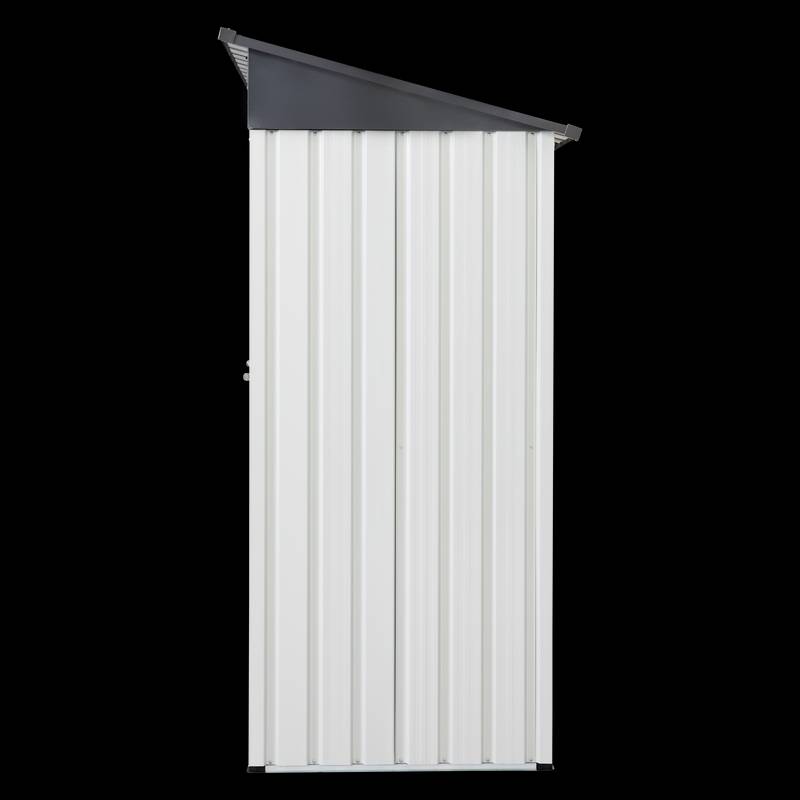 Garden Essentials Metal Storage Shed - Gray & White Rainproof Tool Keeper
