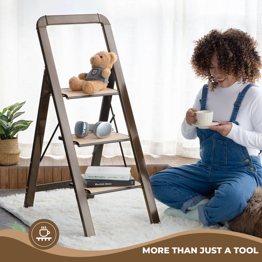 Versatile Folding Step Stool with Anti-Slip Pedal