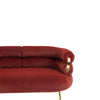 Chic Curved Loveseat in Wine Red