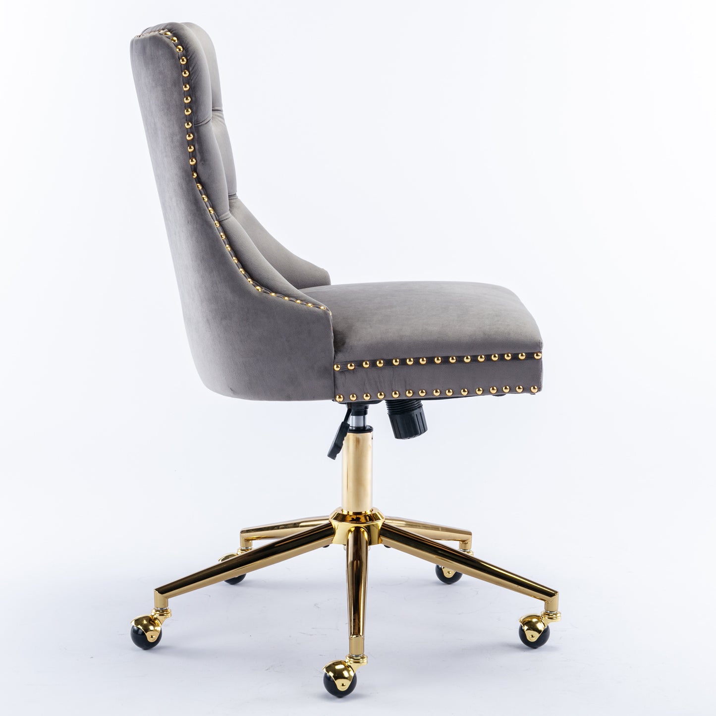 Velvet Luxe Office Chair with Gold Base