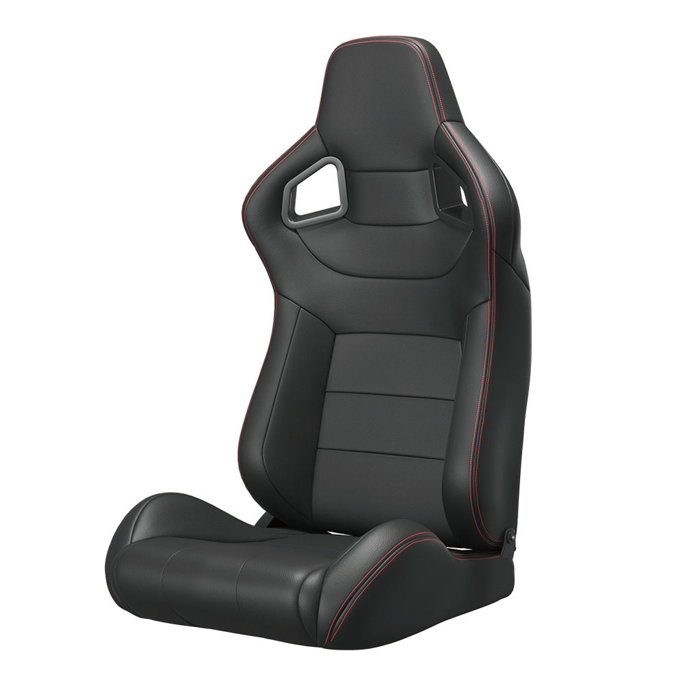 Dynamic Racing Seat Duo with Red Stitching