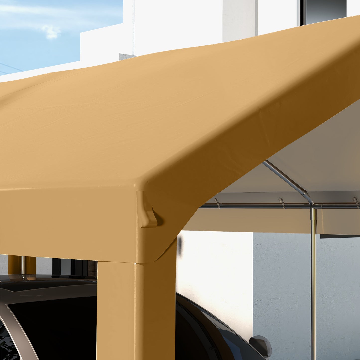 Beige Portable Carport Canopy Cover