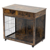 Rustic Dog Crate End Table with Storage