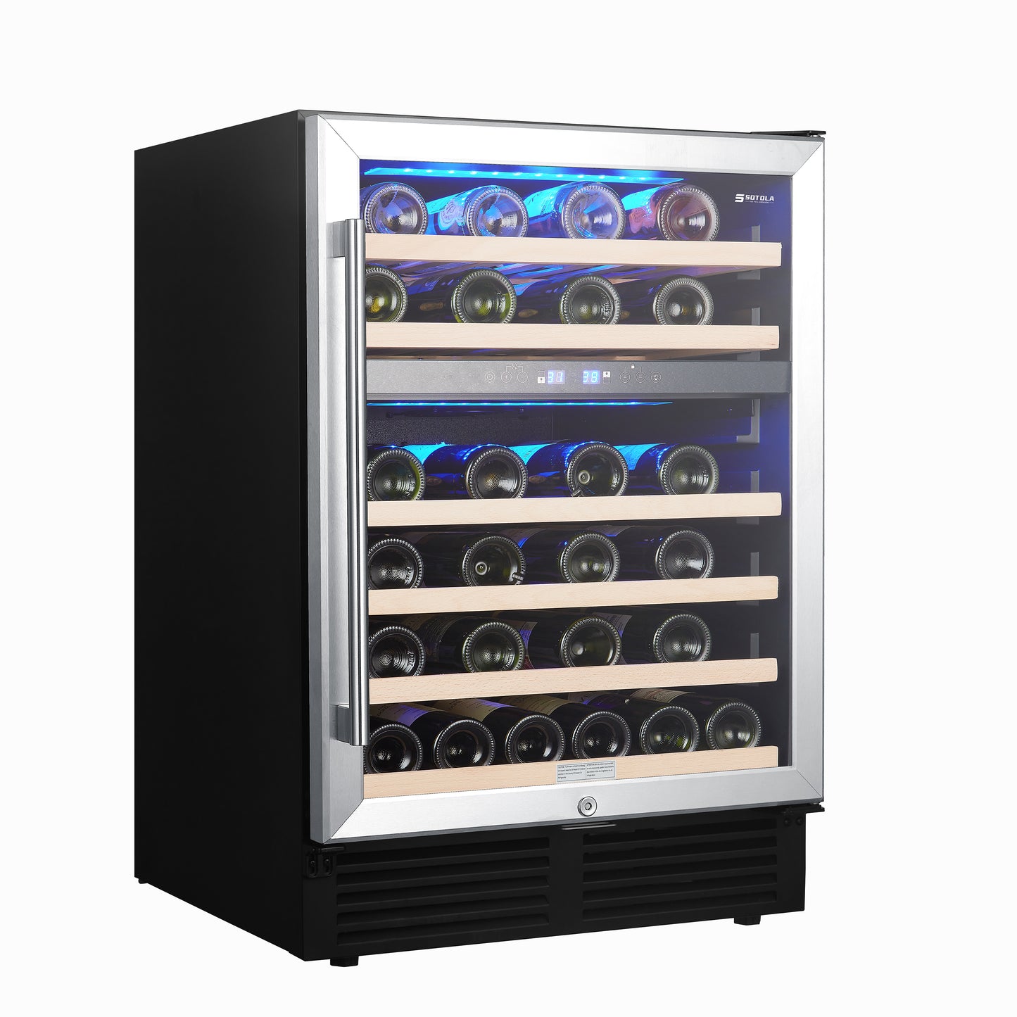 SOTOLA Dual Zone Wine Fridge - Stylish & Quiet Cooler for Home or Bar