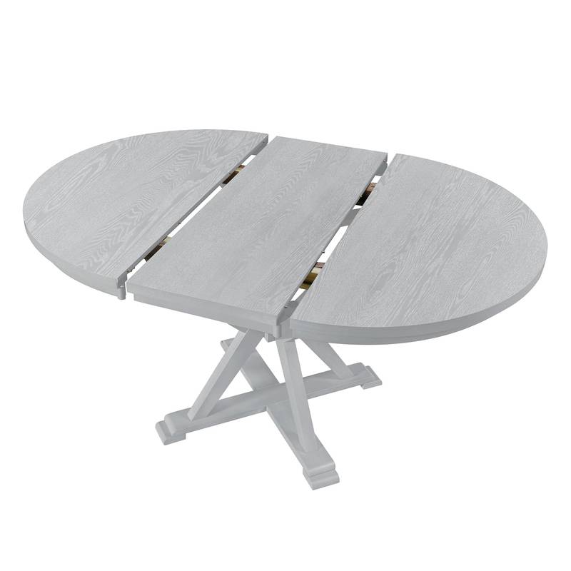 Chic Extendable Round Dining Set with Cross Back Chairs