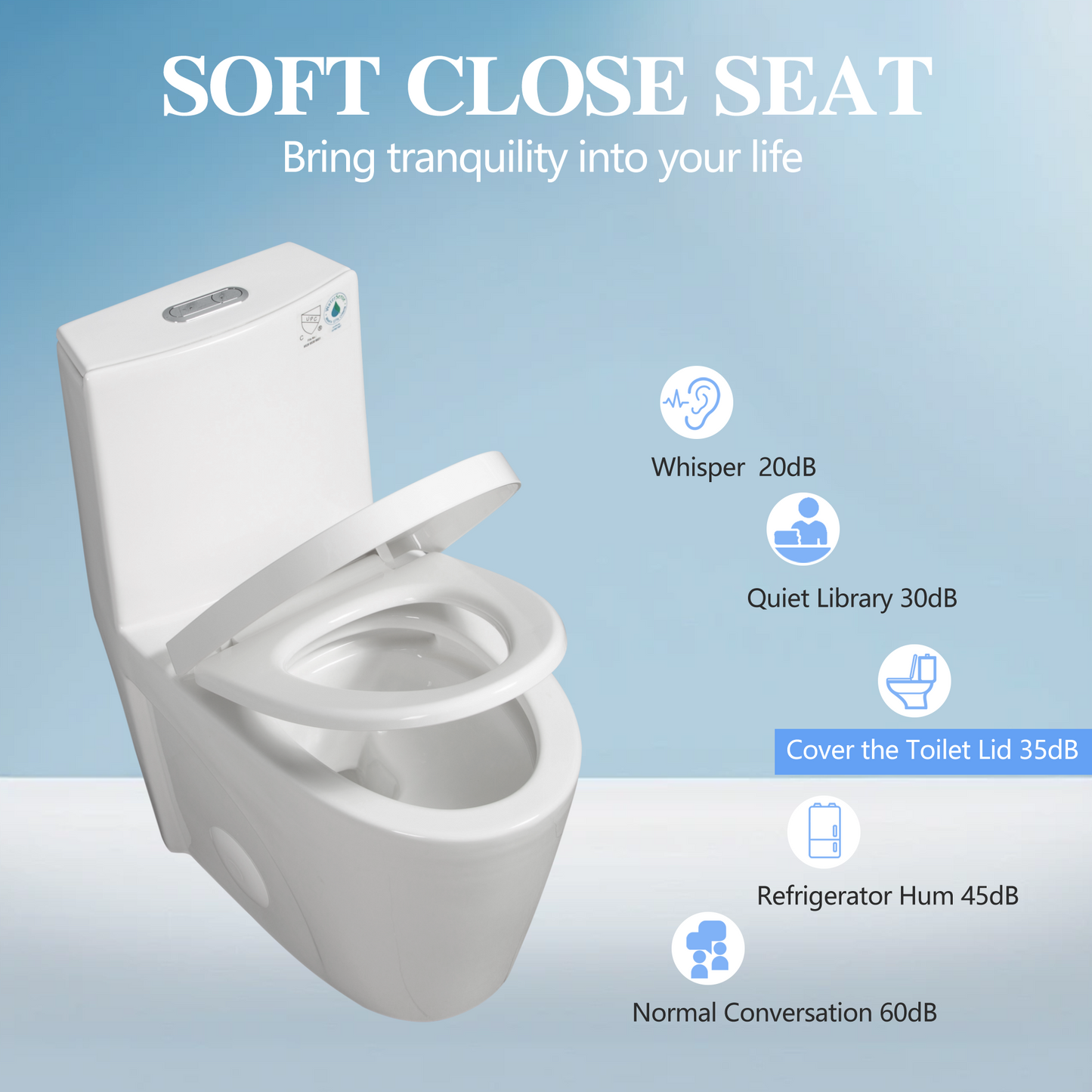 Eco-Friendly Comfort Toilet with Soft Close Seat