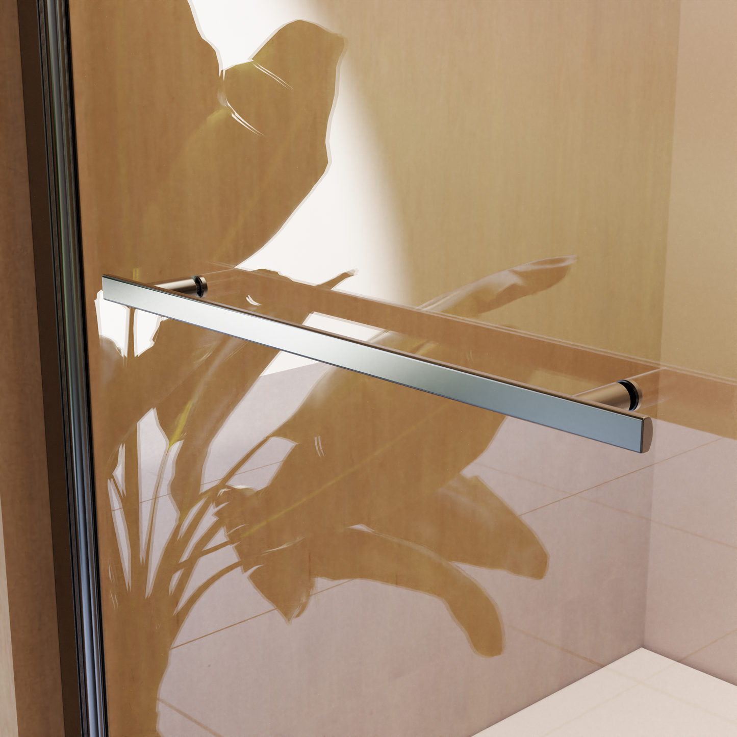 Sleek Matte Black Frameless Shower Door