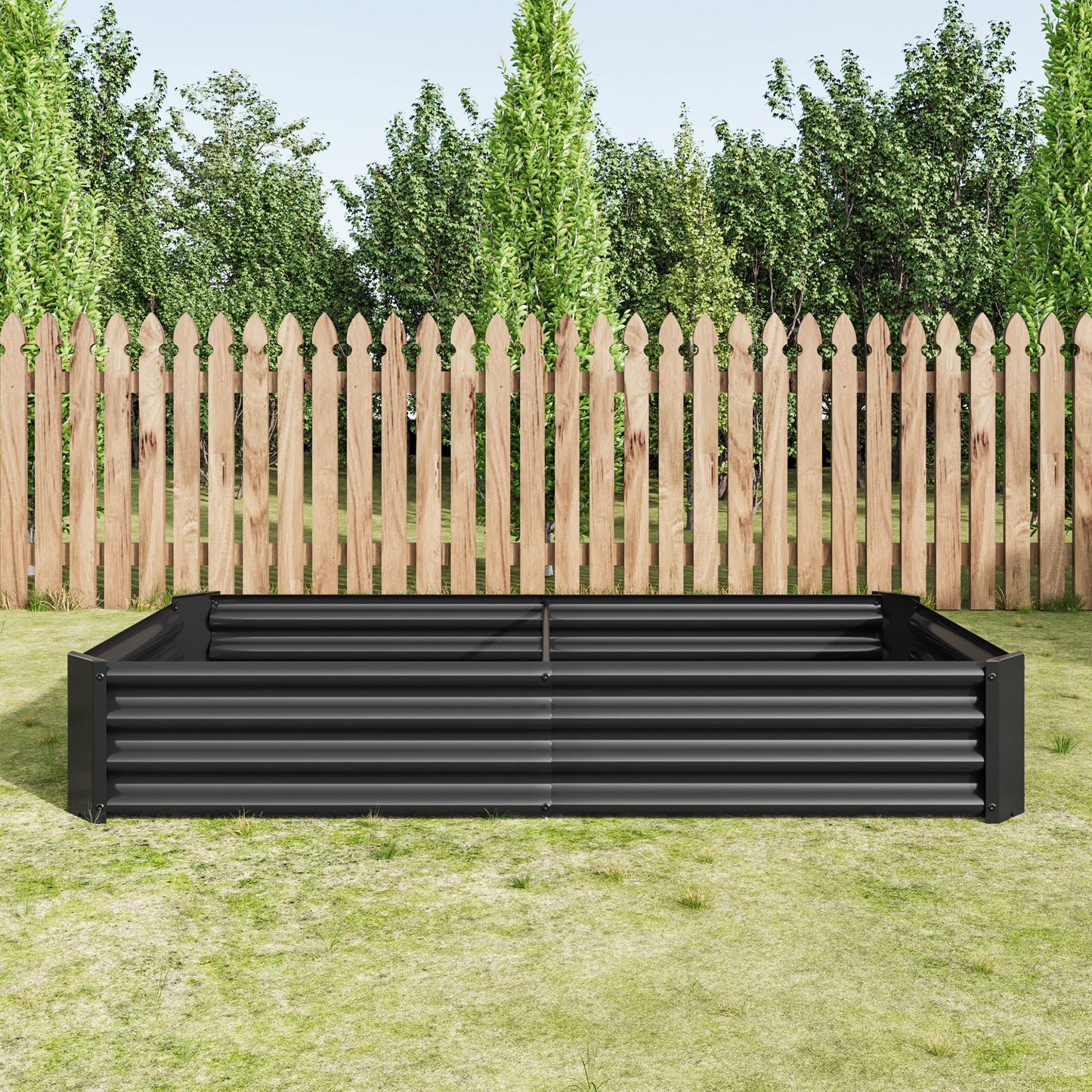 Sleek Black Garden Bed for Beautiful Blooms