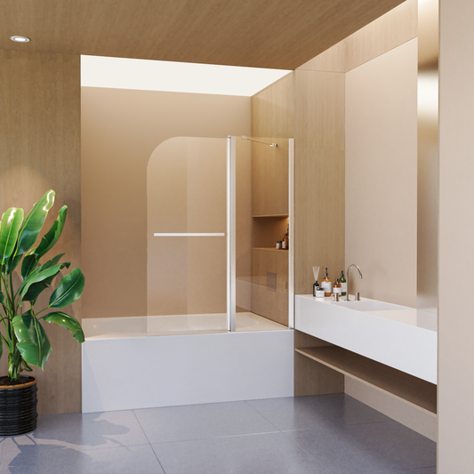 Sleek Frameless Folding Shower Doors for Bathtubs