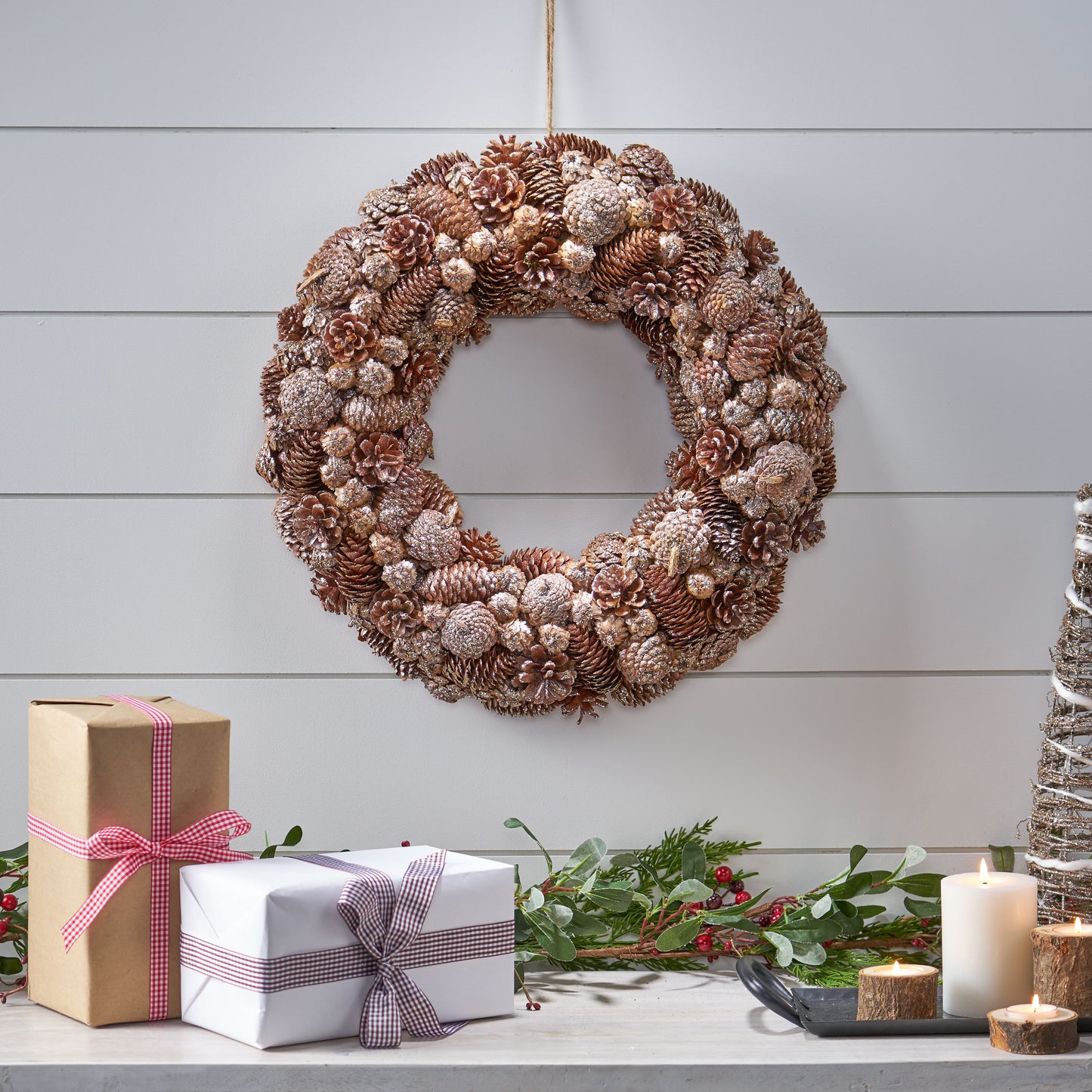 Cozy Pine Cone Wreath