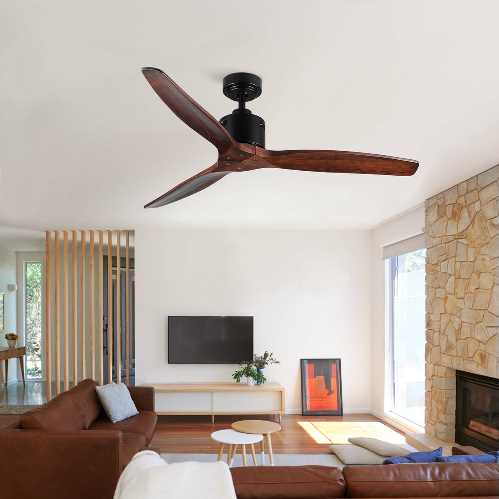 Rustic Brown Ceiling Fan with Remote Control