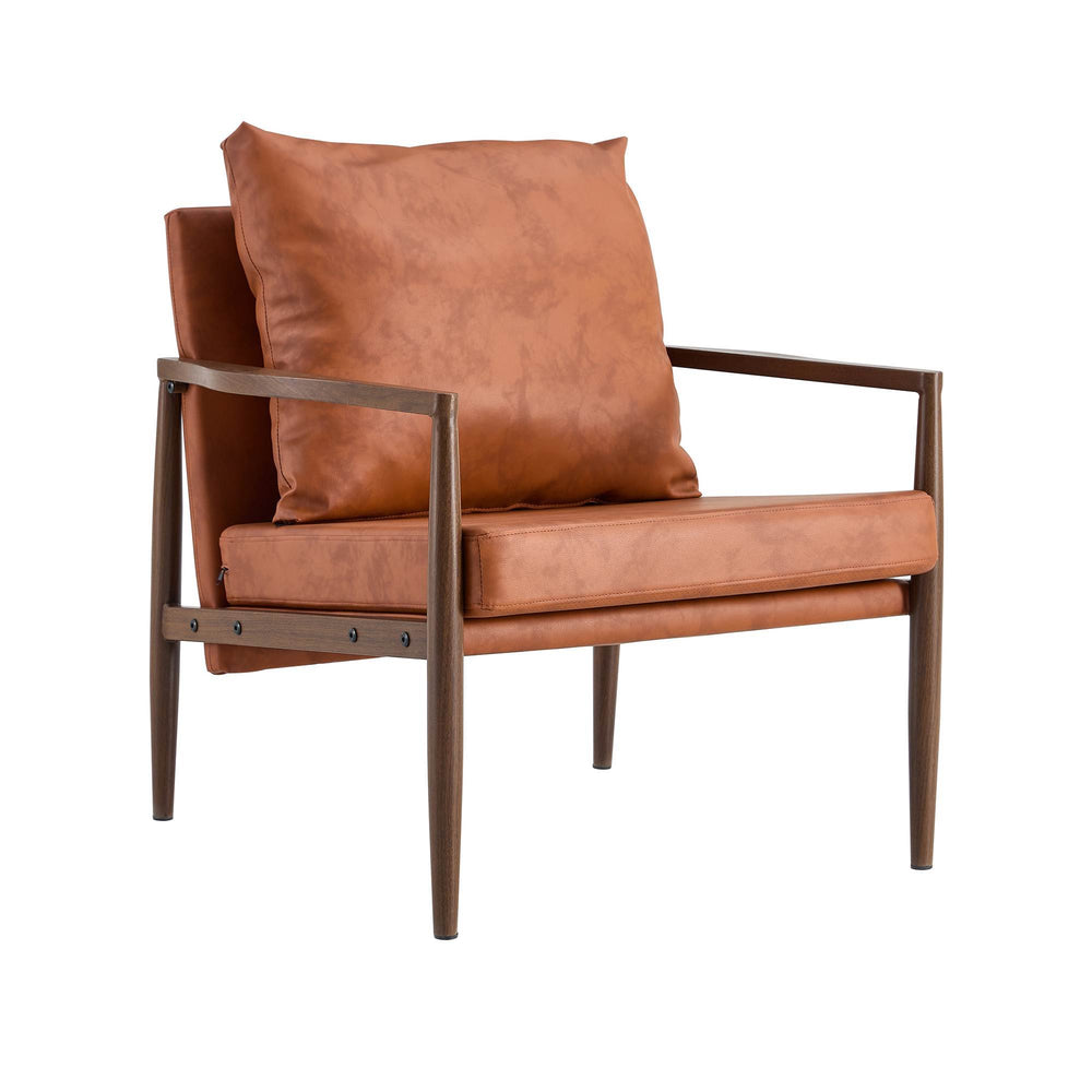 Chic Walnut Armchair with Plush Comfort