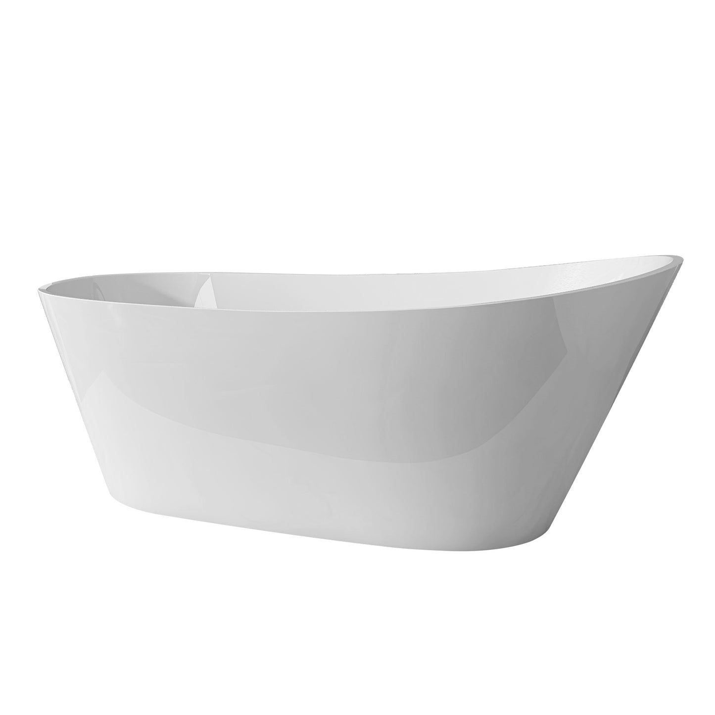 Classic Oval Soaking Tub - Stylish Free-Standing Bath with Chrome Drain