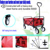 Bright Red Folding Wagon for Gardens & Beaches