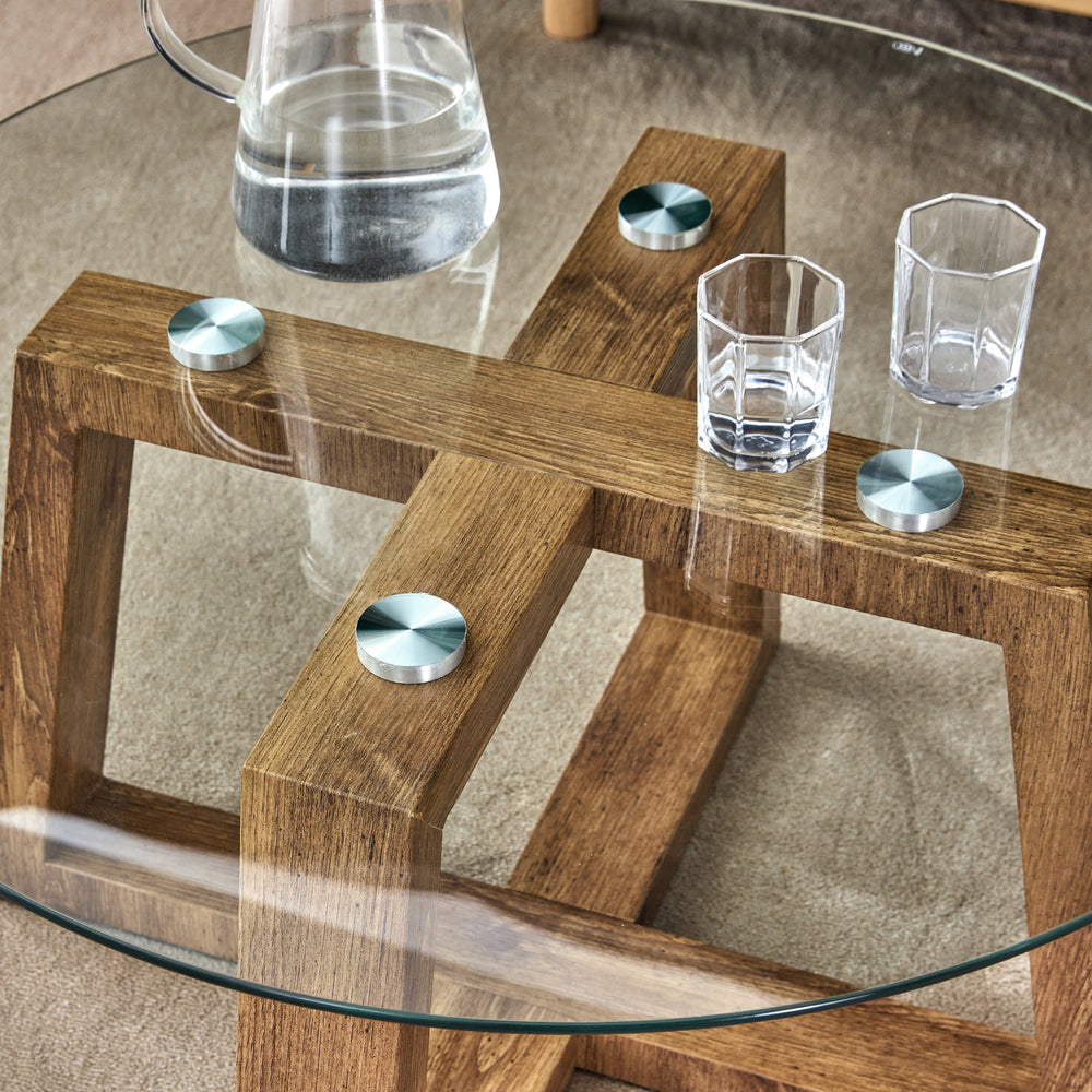 Chic Glass & Wood Coffee Table Retreat