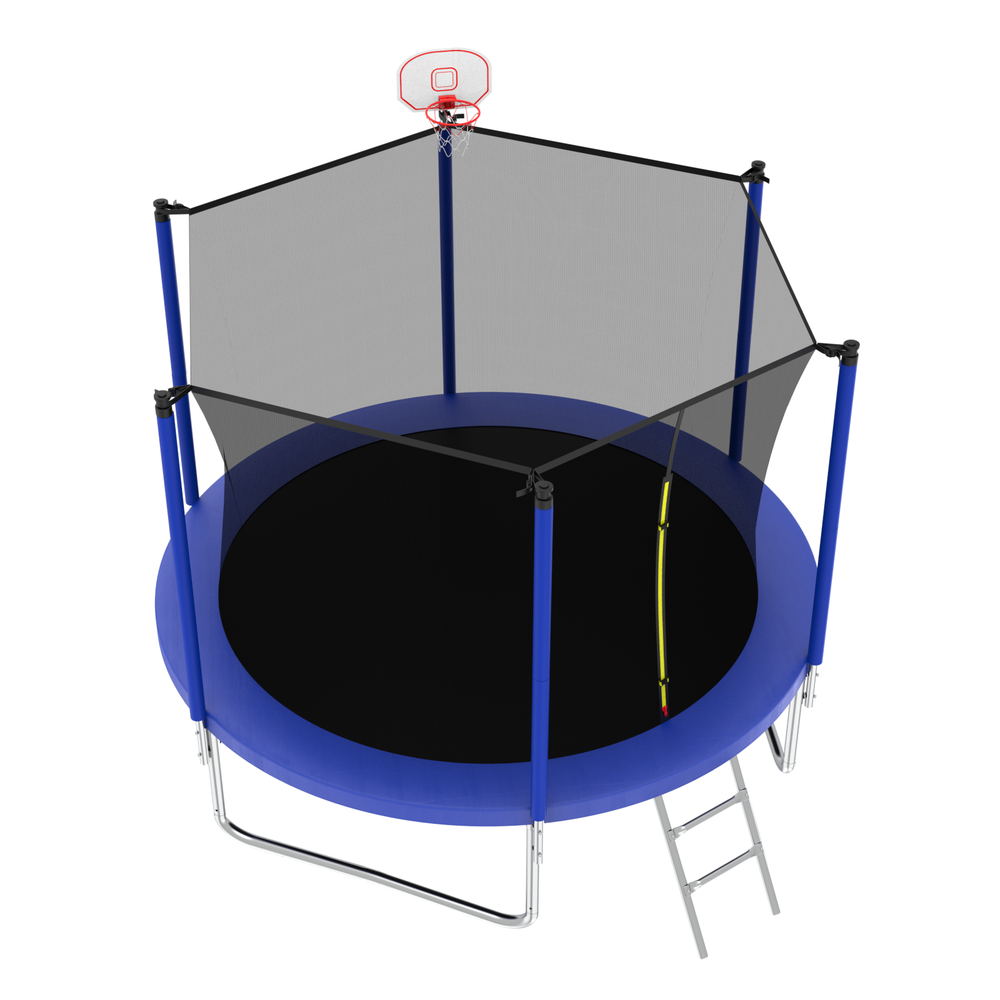 Jump & Play Trampoline with Basketball Hoop & Ladder