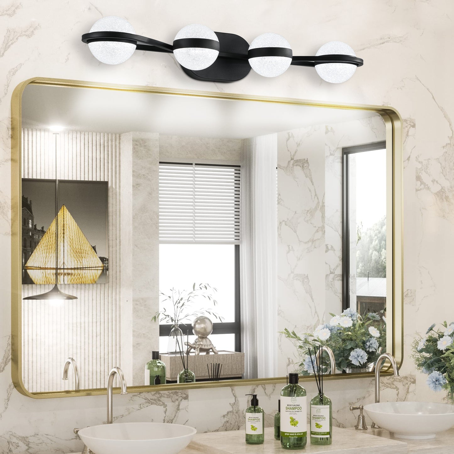 Sleek Frosted Glass Vanity Light