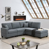 Stylish Modular Sectional Sofa with Convertible Ottoman