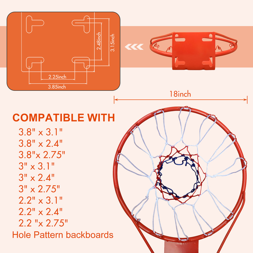 Easy Install Steel Basketball Rim with Net