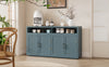 Chic Smoke Blue Sideboard with Open Shelves