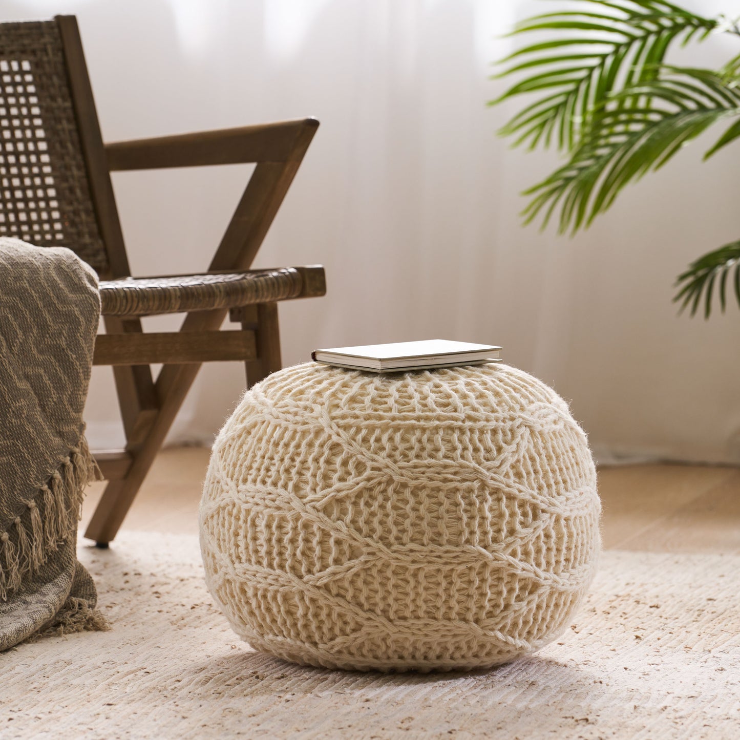 Cozy Malibu Wool Pouf