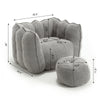 Cozy Square Bean Bag Lounge Chair with Footstool