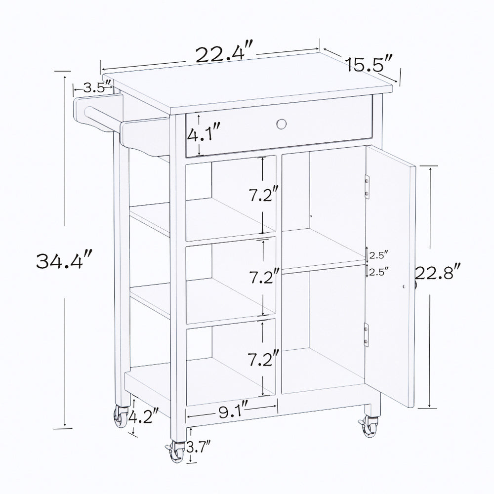 Versatile Rolling Kitchen Cart with Adjustable Shelves