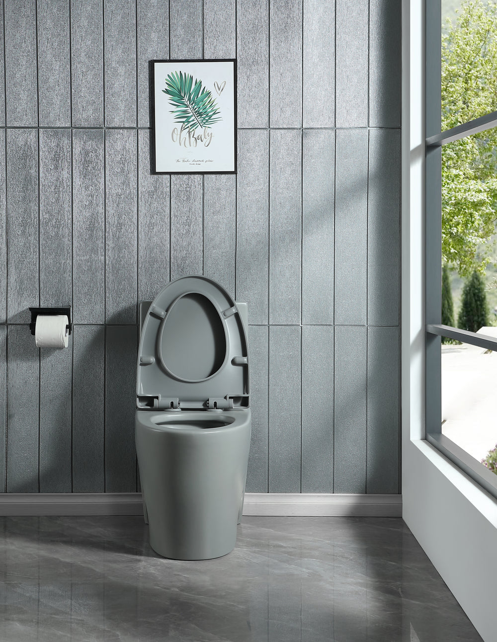 Eco-Friendly Comfort Height Toilet with Soft Close - Light Grey