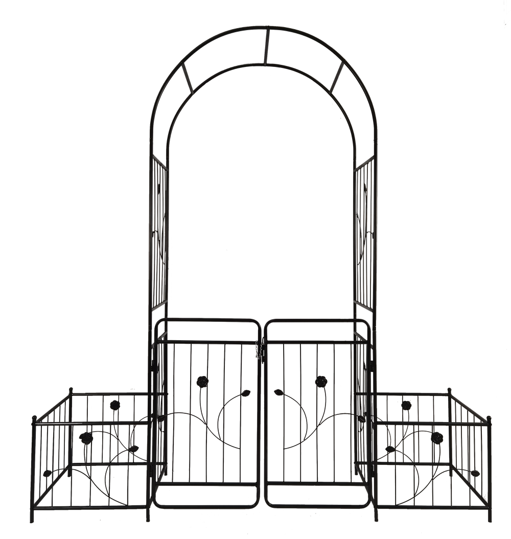 Enticing Garden Archway with Gate for Climbing Plants