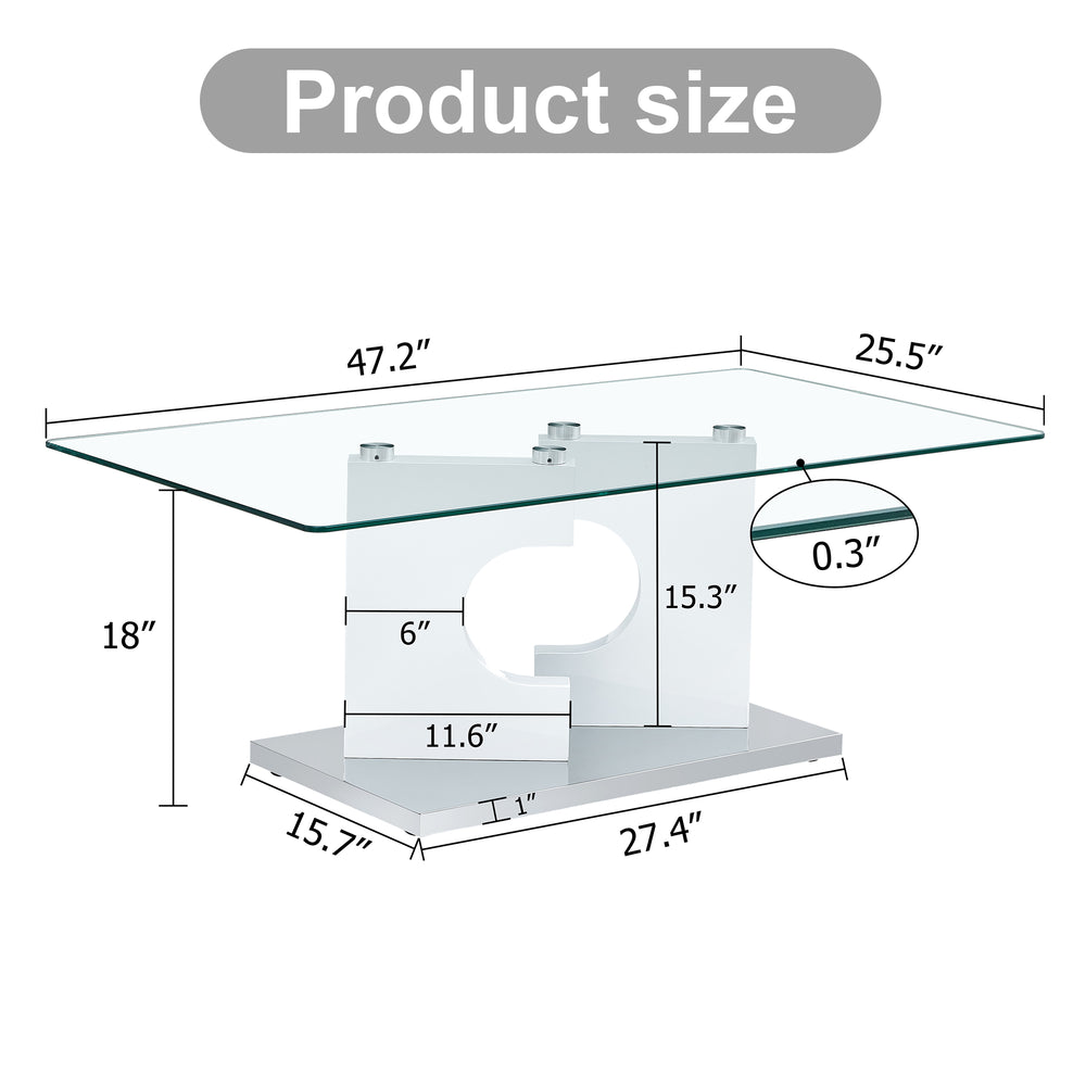 Chic Glass-Top Coffee Table