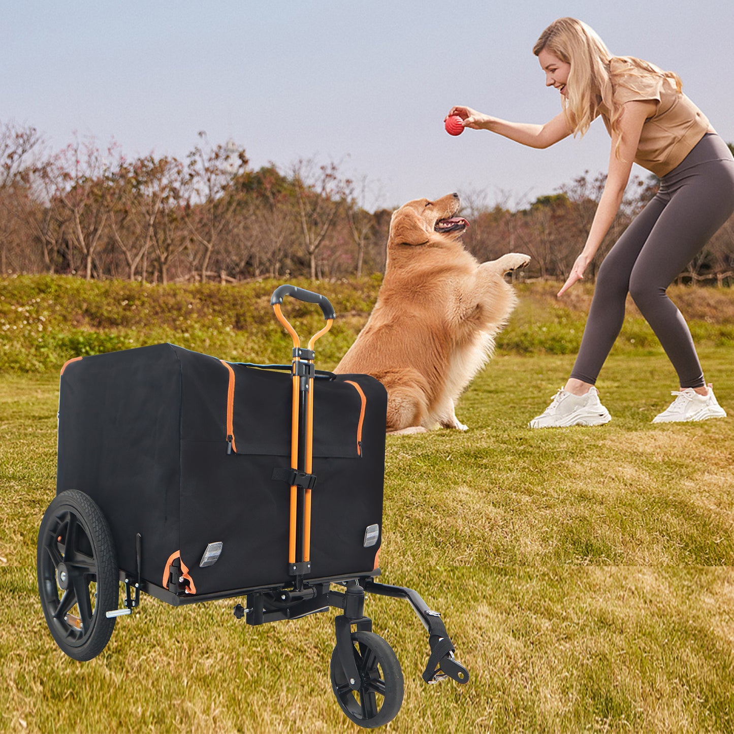 Pet Paws Jogger: Foldable Stroller & Bike Trailer for Small Pets