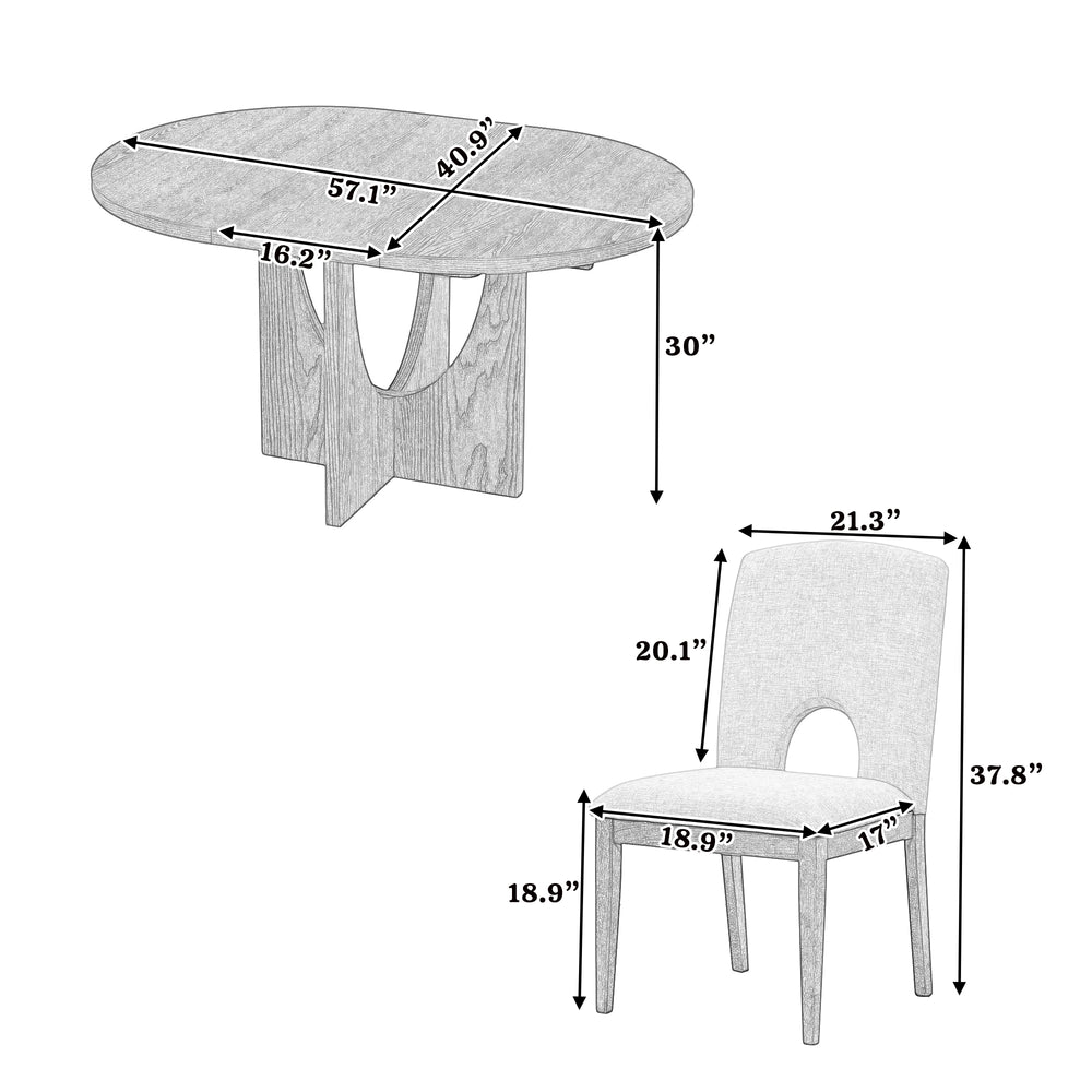 Cozy Walnut Dining Set with Extendable Table