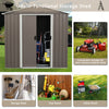 “Spacious Gray Metal Outdoor Shed with Window”