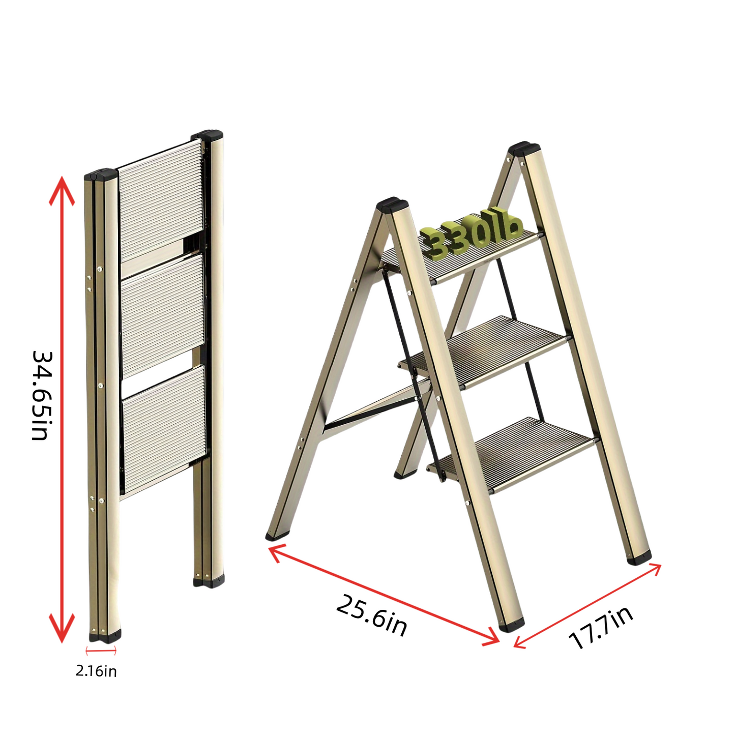 Easy Fold Aluminum Ladder - Versatile & Stable for Home and Office