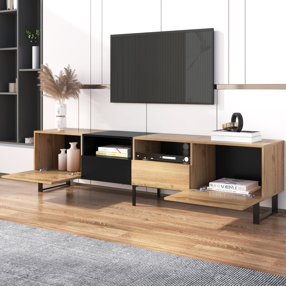 Sleek Media Console with Drop-Down Door and Ample Storage