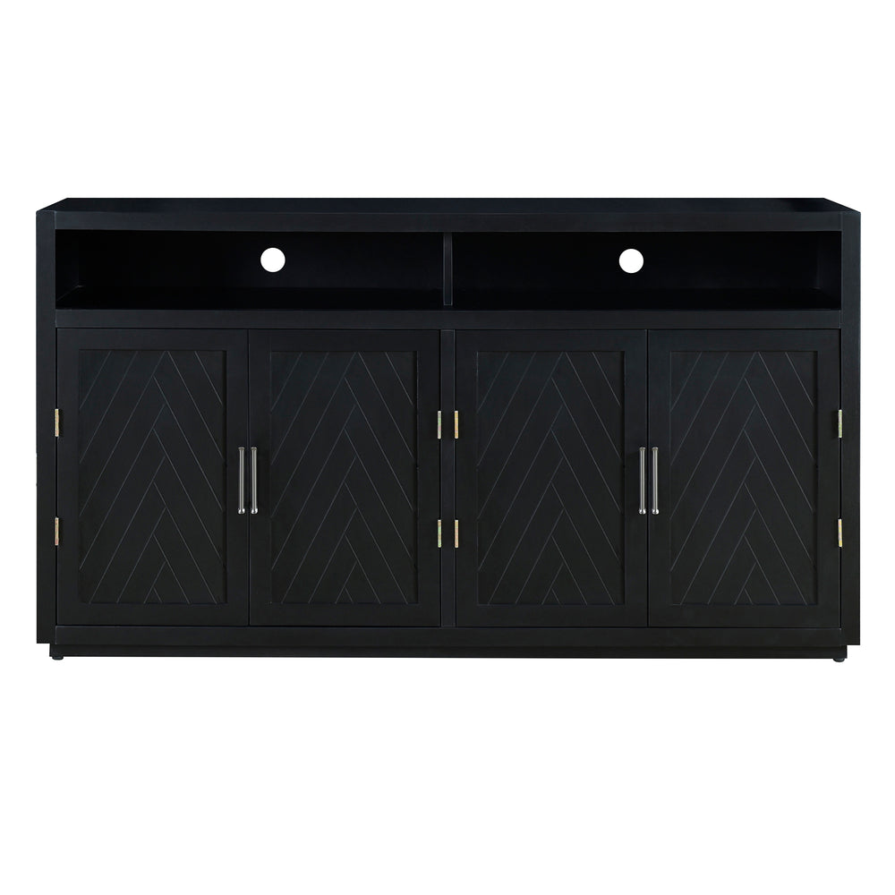 Stylish Black Classic Sideboard with Adjustable Shelves