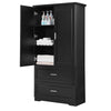 Sleek Black Bathroom Storage Cabinet with Adjustable Shelves