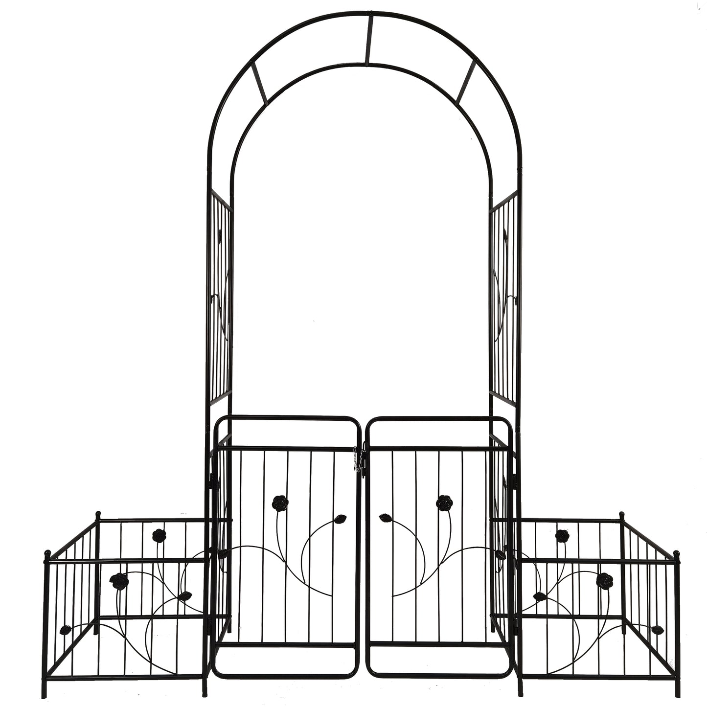 Enticing Garden Archway with Gate for Climbing Plants