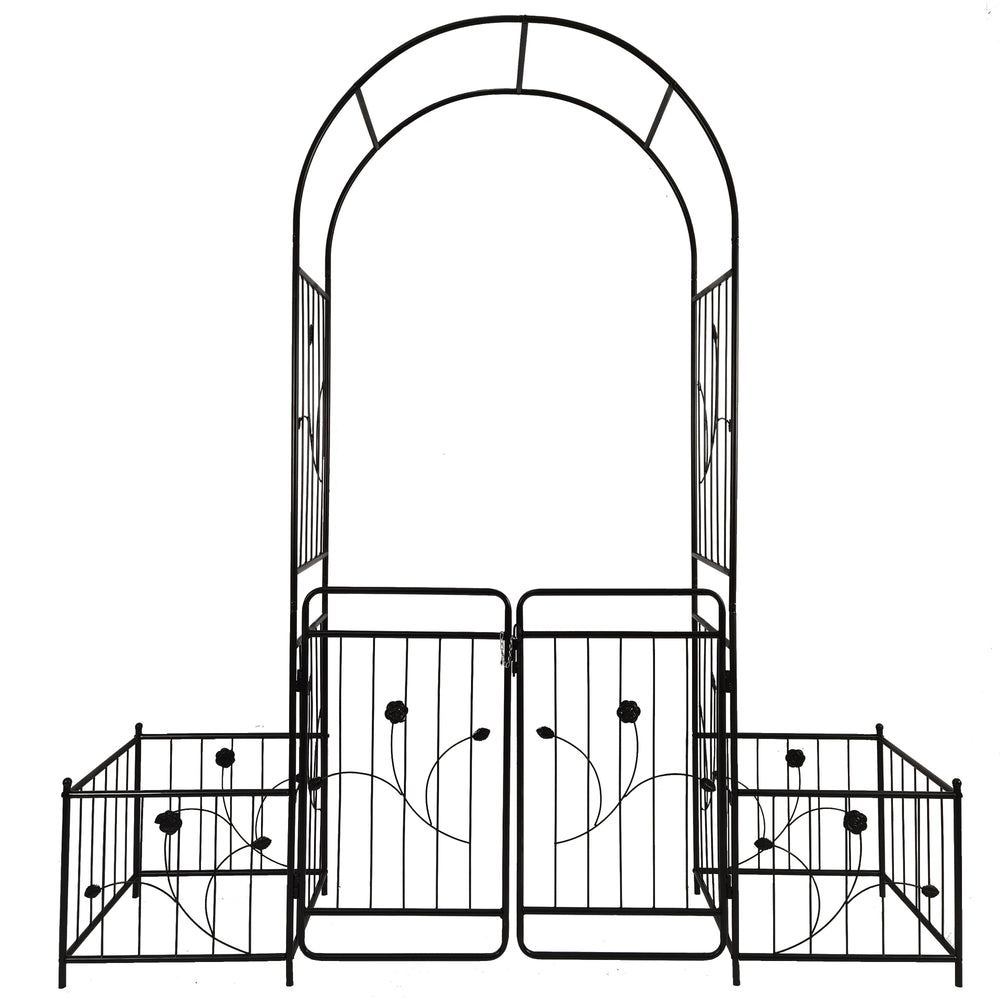 Enticing Garden Archway with Gate for Climbing Plants