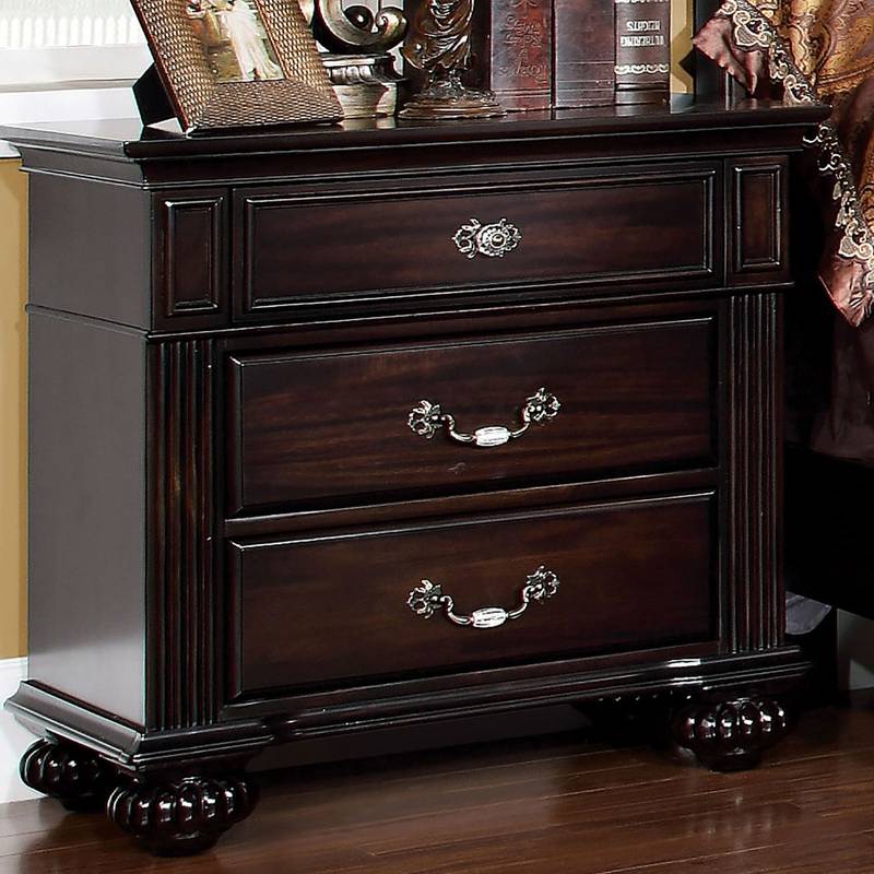 Classic Walnut Nightstand with Stylish Drawers and Accents