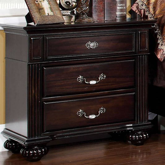 Classic Walnut Nightstand with Stylish Drawers and Accents