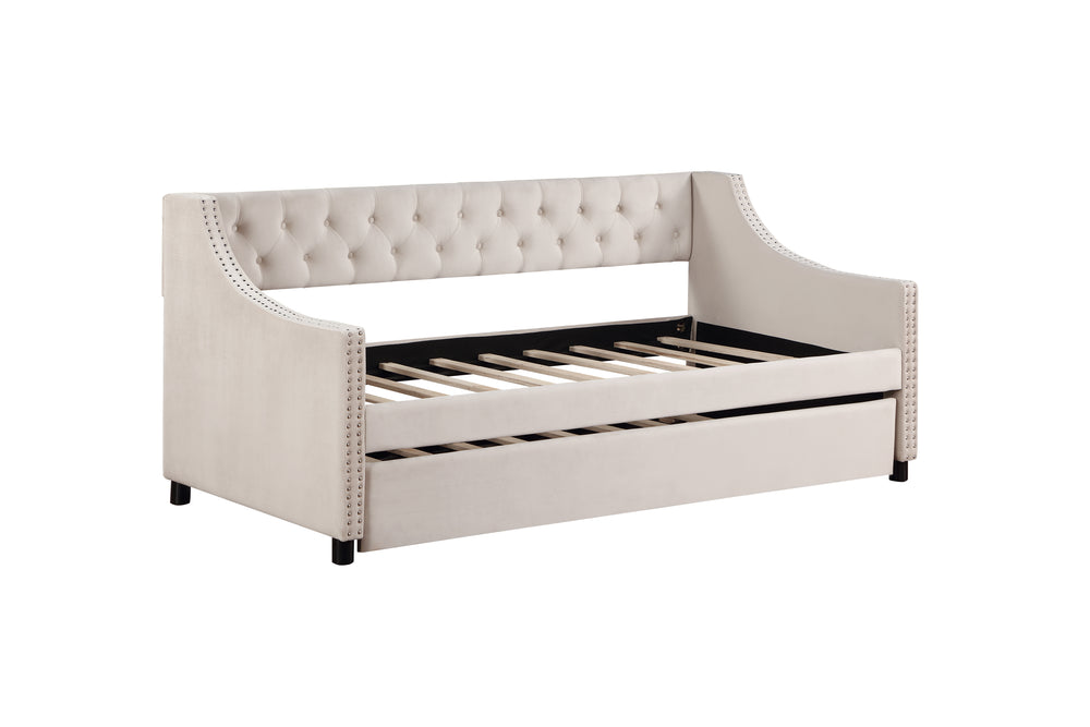 Chic Velvet Daybed with Trundle