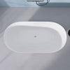 Sleek White Freestanding Soaking Tub with Pop-Up Drain