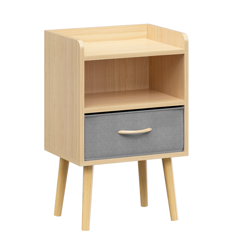 Cozy Oak Storage Nightstand