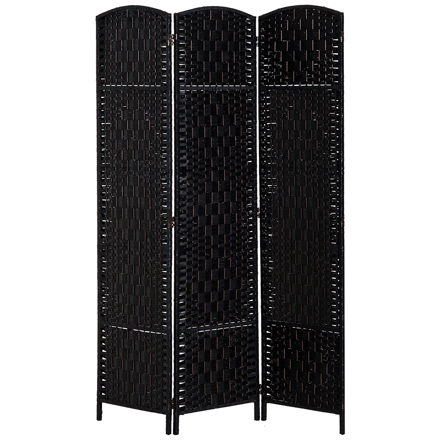 Stylish Black Wicker Room Divider