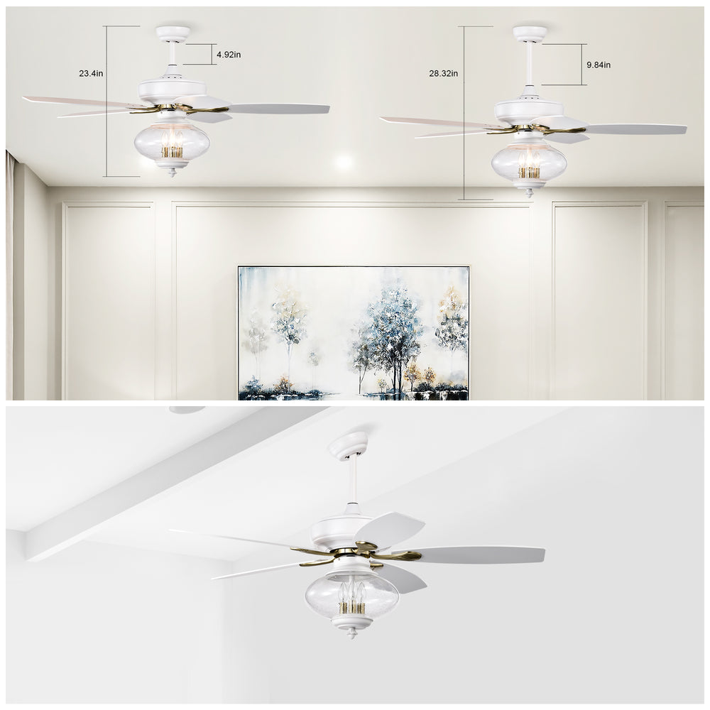 Breezy White Ceiling Fan with Remote