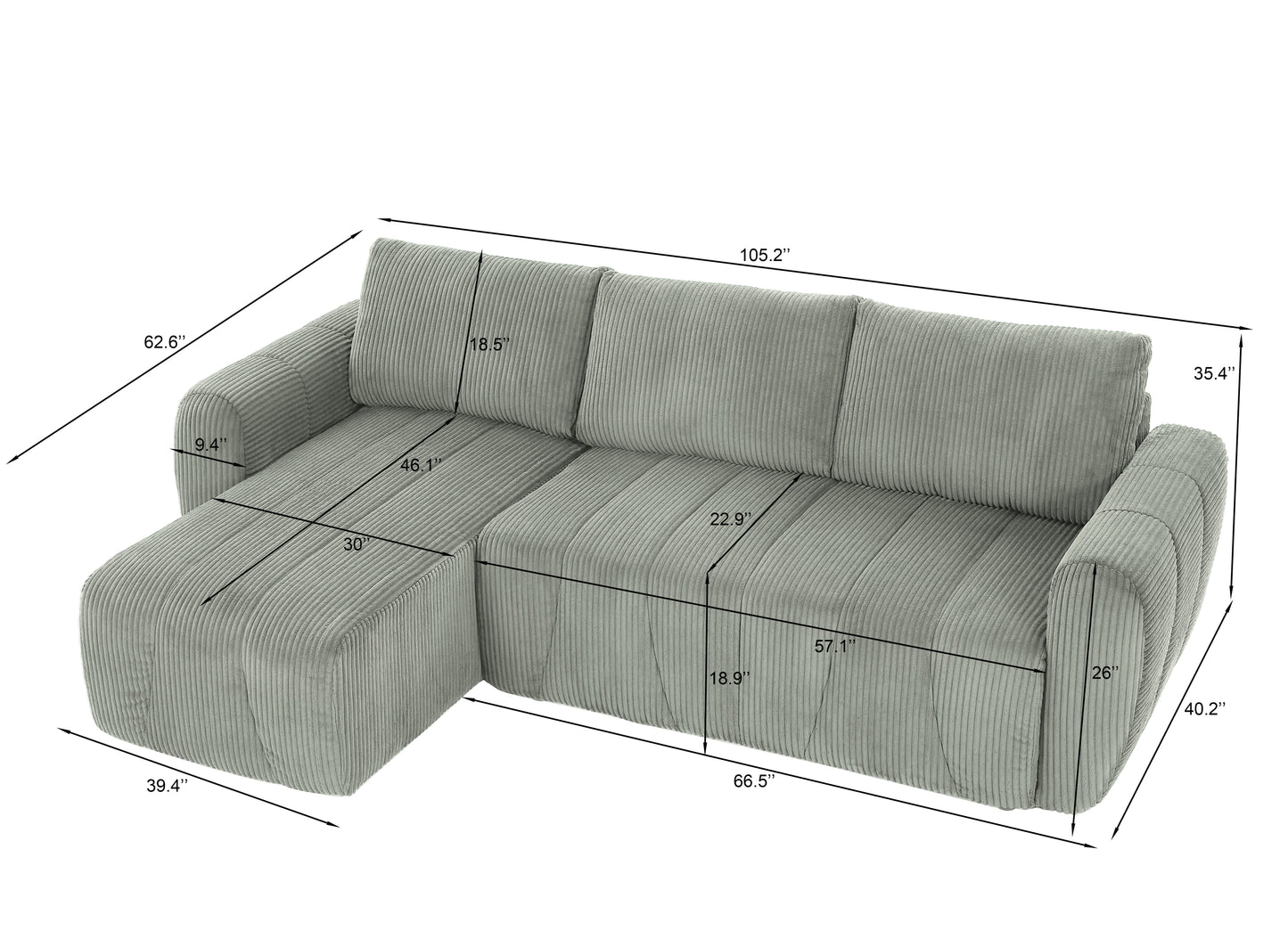 Cozy Corner Convertible Sofa