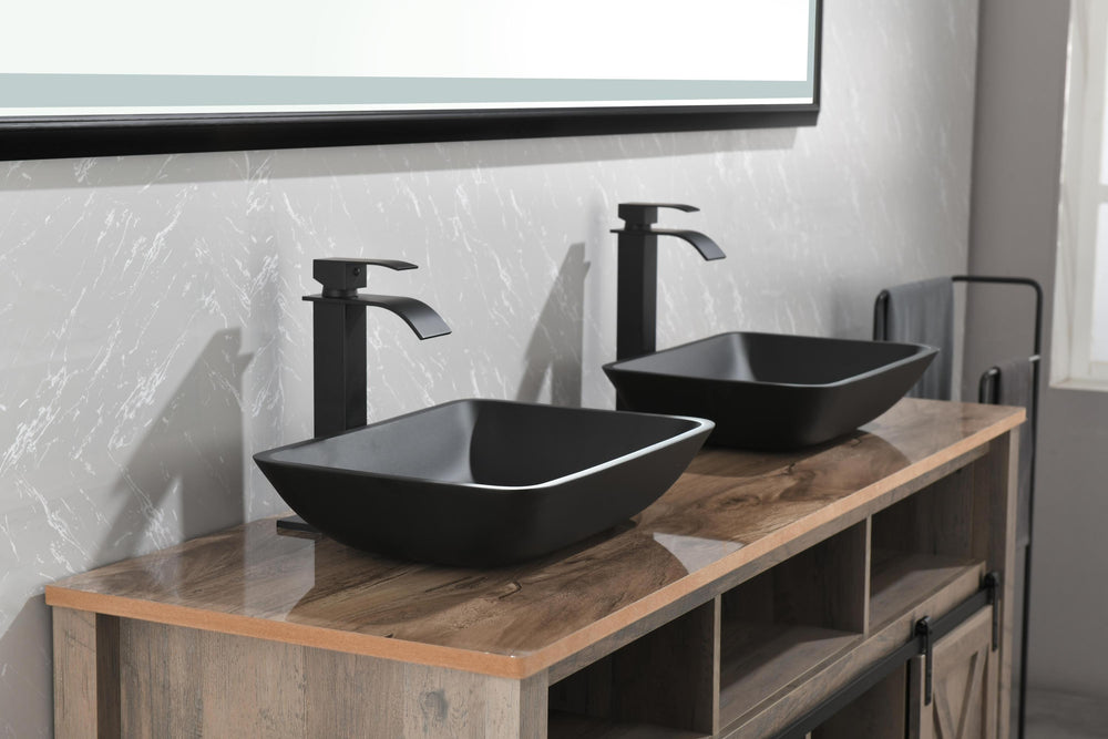 Sleek Black Matte Bathroom Sink Set